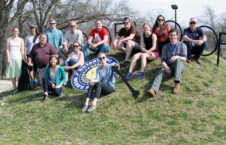 UNC graduate students visit the Rotary Dog park built on floodplain buyout land in Kinston during a March 11, 2016, trip.