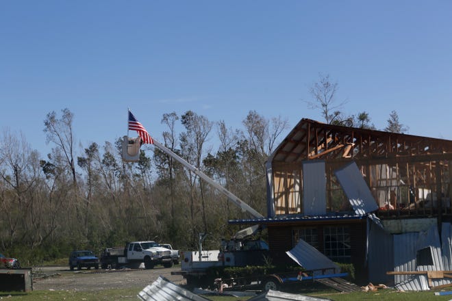 Damage is widespread in Blountstown, Fla., and the surrounding Calhoun County in the aftermath of Hurricane Michael in October 2018. Photo by Tori Schneider/Tallahassee Democrat.