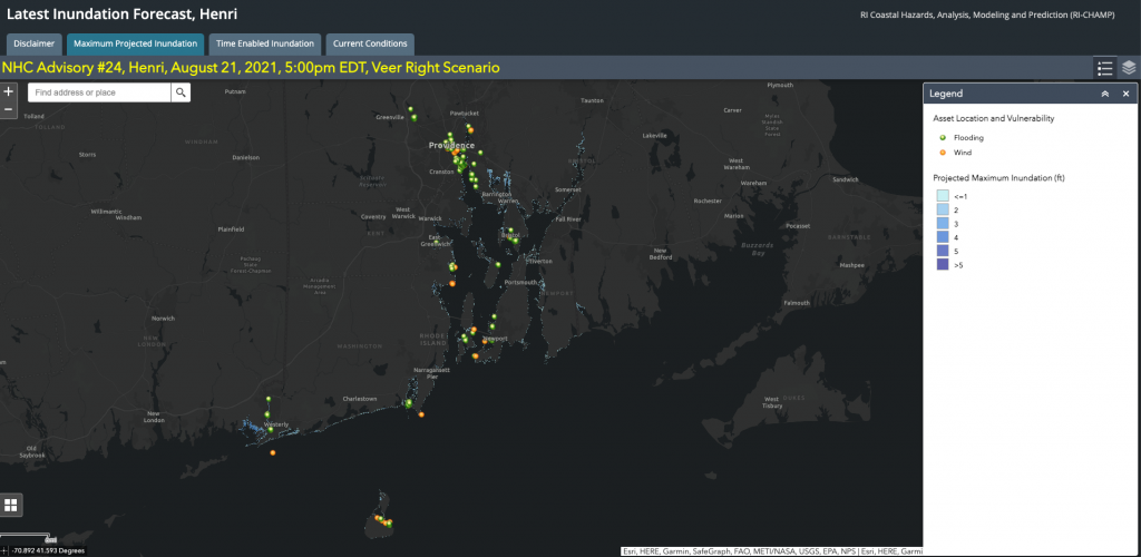 Picture of online digital map of Southern New England